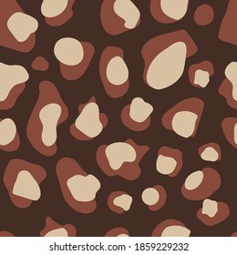 Boho leopard monochrome modern seamless pattern. Vector textile design mid century modern bohemian
