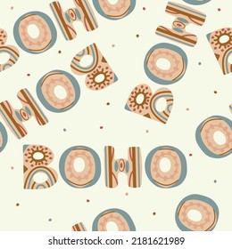 Boho Letters Seamless Pattern Background