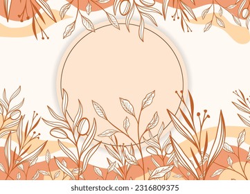Boho line art flower background design