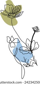 Stockfoto von Boho Line Art Flower