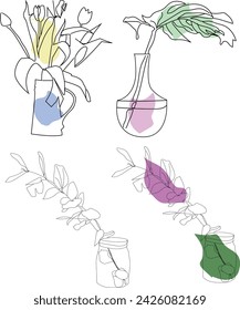 Boho Line Art Vektor Stockfoto
