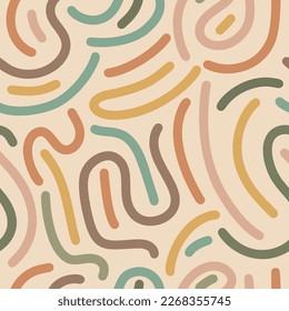 Boho Lines, Asbtract Seamless Pattern