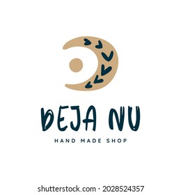 Boho logo design templates. Doodle Bohemian icons and symbols. Modern tribal, ethnic logotype. Vector illustration.