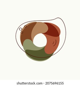 Boho logo. Watercolor splashes icon. Flat geometric shapes and lines in trendy Scandinavian style. Neutral creative minimalist splashes.
