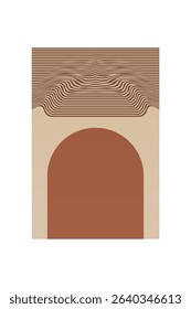Boho Minimalist Abstract Wave Line Art. Abstract Bauhaus Wall Art Decor