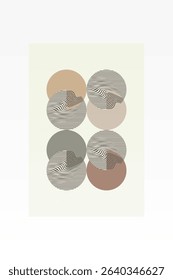 Boho Minimalist Abstract Wave Line Art. Abstract Bauhaus Wall Art Decor