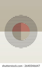 Boho Minimalist Abstract Wave Line Art. Abstract Bauhaus Wall Art Decor