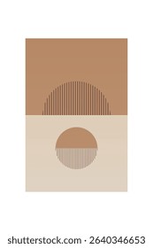 Boho Minimalist Abstract Wave Line Art. Abstract Bauhaus Wall Art Decor