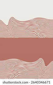 Boho Minimalist Abstract Wave Line Art. Abstract Bauhaus Wall Art Decor