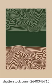 Boho Minimalist Abstract Wave Line Art. Abstract Bauhaus Wall Art Decor