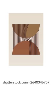 Boho Minimalist Abstract Wave Line Art. Abstract Bauhaus Wall Art Decor