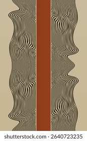 Boho Minimalist Abstract Wave Line Art. Abstract Bauhaus Wall Art Decor