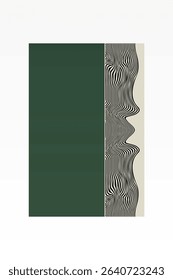 Boho Minimalist Abstract Wave Line Art. Abstract Bauhaus Wall Art Decor