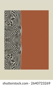 Boho Minimalist Abstract Wave Line Art. Abstract Bauhaus Wall Art Decor