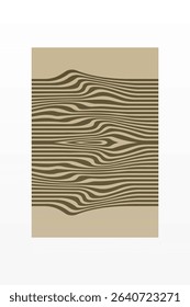 Boho Minimalist Abstract Wave Line Art. Abstract Bauhaus Wall Art Decor