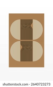Boho Minimalist Abstract Wave Line Art. Abstract Bauhaus Wall Art Decor