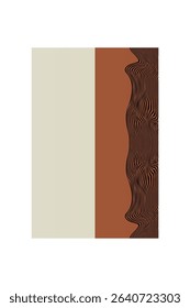 Boho Minimalist Abstract Wave Line Art. Abstract Bauhaus Wall Art Decor
