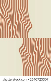 Boho Minimalist Abstract Wave Line Art. Abstract Bauhaus Wall Art Decor