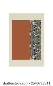 Boho Minimalist Abstract Wave Line Art. Abstract Bauhaus Wall Art Decor