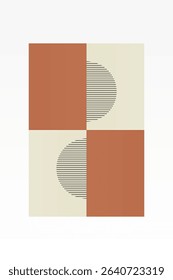 Boho Minimalist Abstract Wave Line Art. Abstract Bauhaus Wall Art Decor