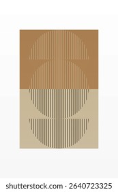 Boho Minimalist Abstract Wave Line Art. Abstract Bauhaus Wall Art Decor