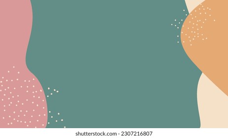 Boho minimalist elegant and modern vector background. Pastel blob shapes and dots illustration.