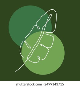 Boho Minimalist Line Art Leaf Illustration