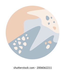 boho minimalist round circle symbol abstract shape icon for t shirt print or poster design