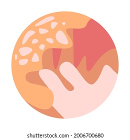 símbolo de círculo redondo minimalista boho icono de forma abstracta para la impresión de camisetas o el diseño de afiches