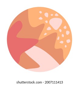 boho minimalist round circle symbol abstract shape icon for t shirt print or poster design