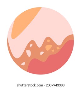 boho minimalist round circle symbol abstract shape icon for t shirt print or poster design