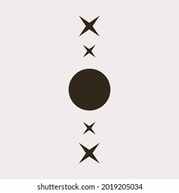 boho símbolo de círculo redondo minimalista forma abstracta plantilla de icono
