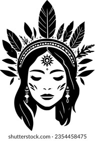 Boho | Minimalist and Simple Silhouette - Vector illustration