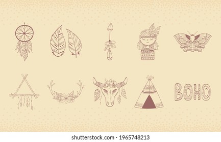 boho minimalistisches Stammesset