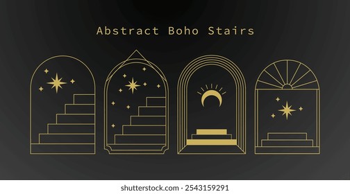  Boho Monoline Frame Collection EPS Vector for Modern Minimalist Designs, Perfect for Branding, Invitations, and Decorative Elements on Shutterstock