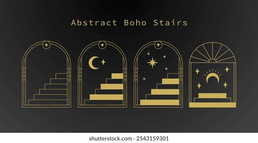  Boho Monoline Frame Collection EPS Vector for Modern Minimalist Designs, Perfect for Branding, Invitations, and Decorative Elements on Shutterstock