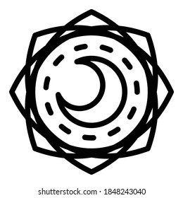 Boho moon icon. Outline boho moon vector icon for web design isolated on white background
