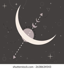 Boho Moon Phases and Celestial Art – Mystical Cosmic Night Sky Design