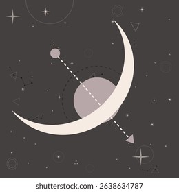 Boho Moon Phases and Celestial Art – Mystical Cosmic Night Sky Design