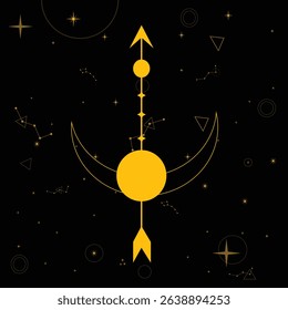Boho Moon Phases and Celestial Art – Mystical Cosmic Night Sky Design