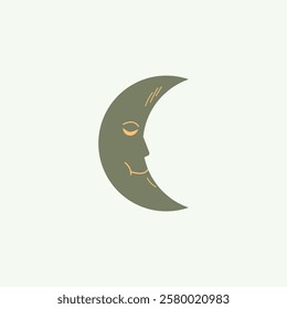 Boho Moon Summer Illustration for design needs, Landing Pages, Animation, Apps, Presentations, Content Creator and other Promotions