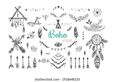 Boho mystic collection, arrows , decor elements,dreamcatchers

    