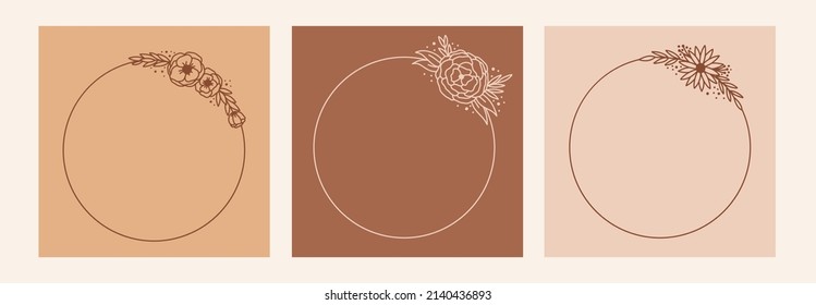 Boho mystic doodle esoteric set. Magic line art poster with moon, hand, flower. Bohemian modern vector illustration