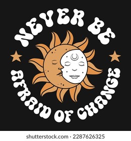 Boho Mystical Sun Moon Vector T-Shirt-Design
