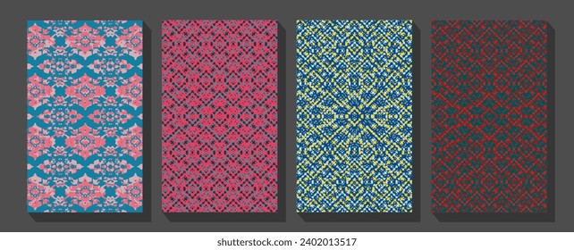 Boho mystical vector posters with inspirational quotes about energy, magic and good vibes.  Japanese background with line wave pattern vector. 
