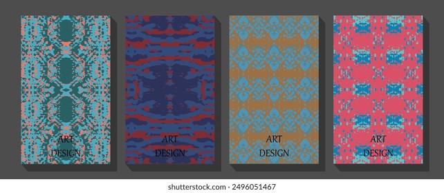 Boho mystical vector posters with inspirational quotes about energy and good vibes.  Trendy covers set. Cool abstract and floral design.