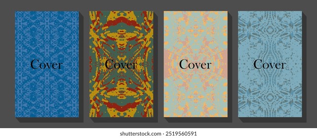 Boho mystical vector posters with inspirational quotes about energy and good vibes.  Modern cover design using tech elements and data visualization.