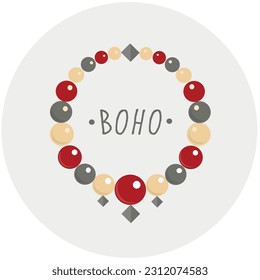 Icono del collar del Boho clípart avatar logotipo de vectores aislado plano