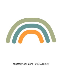 Boho Pastel Rainbow. Scandinavian design element. Vector illustration.
