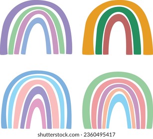Boho Pastel Rainbow Vektorgrafik-Paket